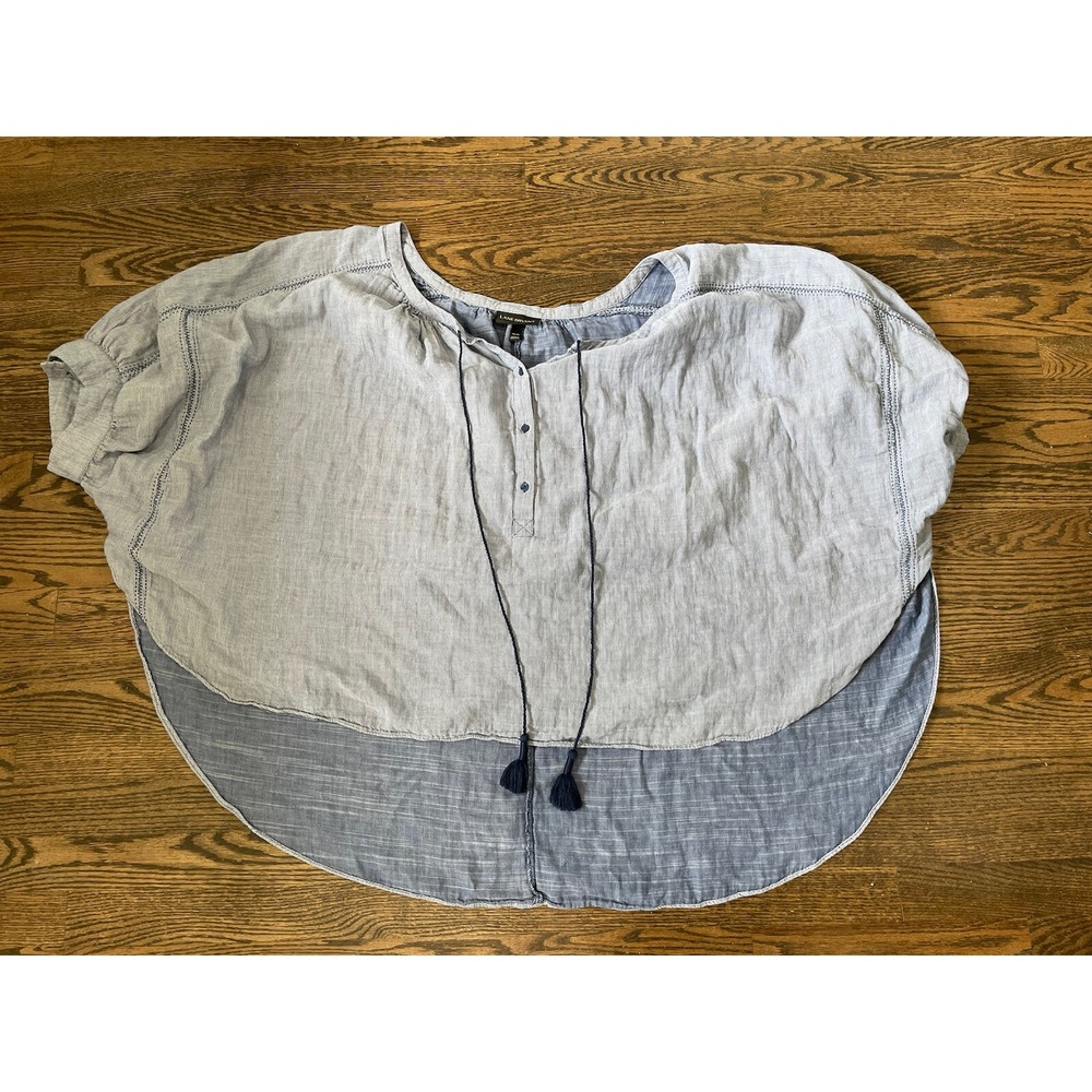 Lane Bryant Women's Plus Sz 26/28 Dolman Sleeve Blue White Striped Poncho AK51